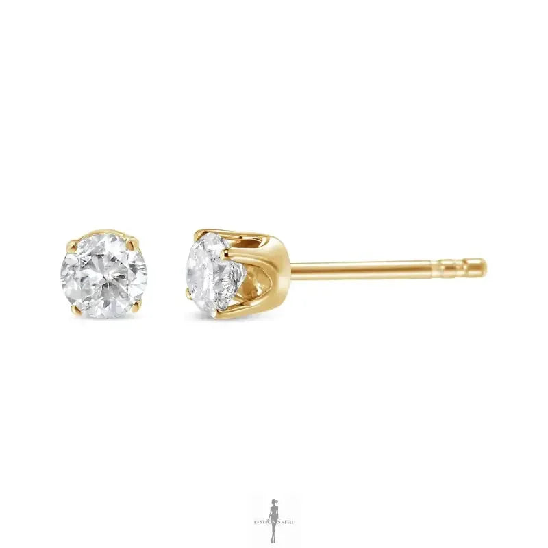 Fashionsarah.com Fashionsarah.com 14K Gold with Brilliant-Cut Diamond Earrings