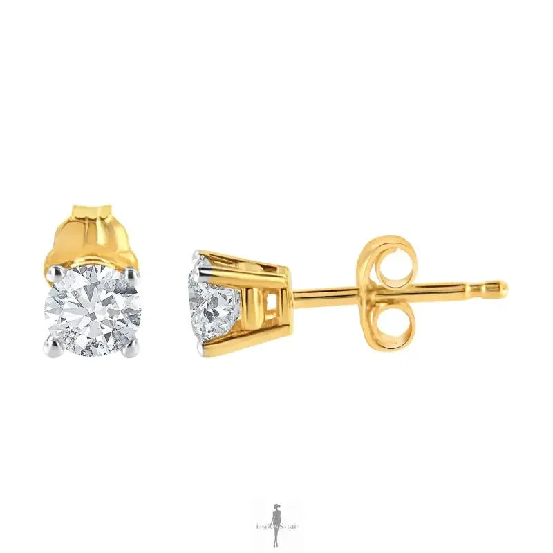 Fashionsarah.com Fashionsarah.com 14K Gold with Brilliant-Cut Diamond Earrings