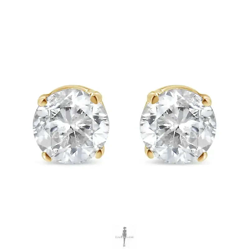 Fashionsarah.com Fashionsarah.com 14K Gold with Brilliant-Cut Diamond Earrings