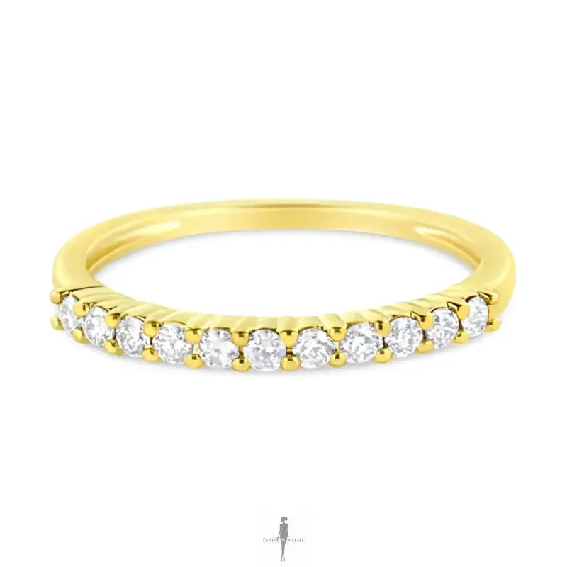 Fashionsarah.com Fashionsarah.com Diamond 10K Yellow Gold Ring (I-J Color, I2-I3 Clarity)