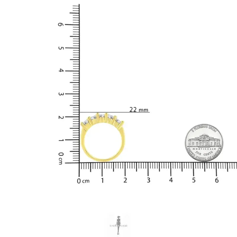 Fashionsarah.com Fashionsarah.com 14K Gold Plated Diamond 5 Stone Ring