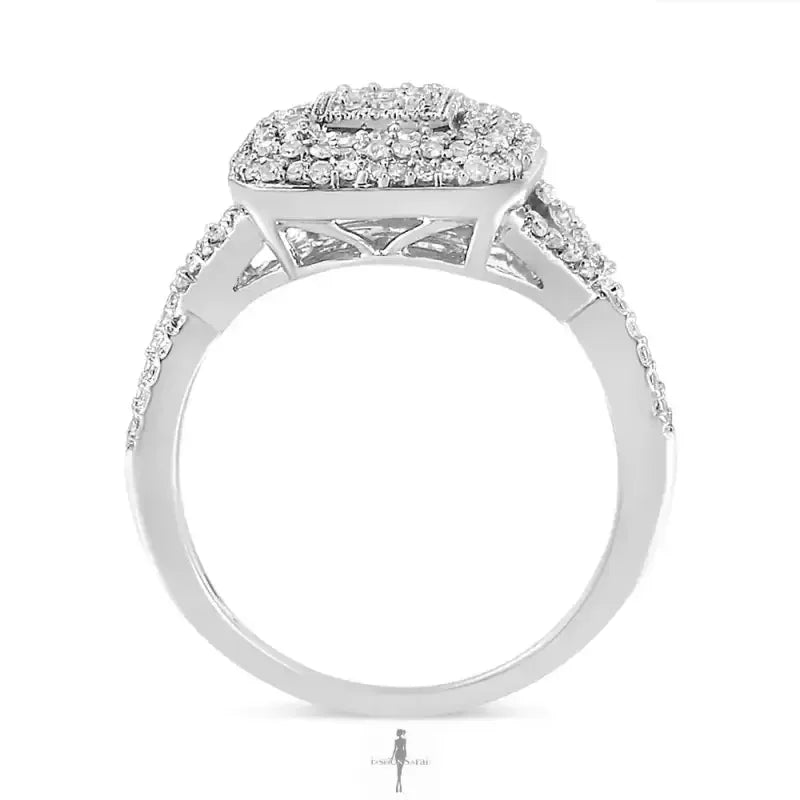 Fashionsarah.com Fashionsarah.com 925 Sterling Silver with Round-Cut Diamond Ring