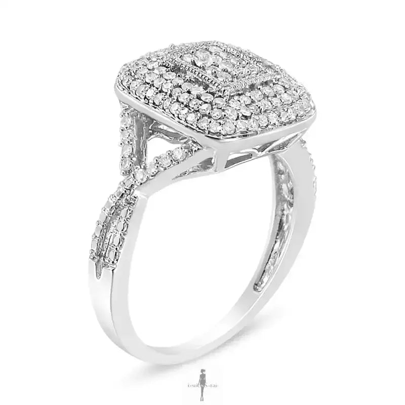 Fashionsarah.com Fashionsarah.com 925 Sterling Silver with Round-Cut Diamond Ring