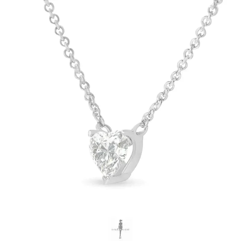 Fashionsarah.com Fashionsarah.com 14k White Gold with Heart Shape Diamond Necklace
