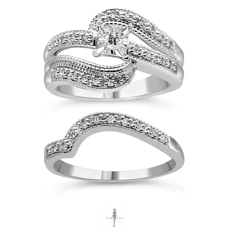 Fashionsarah.com Fashionsarah.com 925 Sterling Silver with Round Diamond Ring