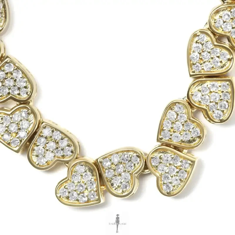 Fashionsarah.com Fashionsarah.com Yellow Gold Plated 1/2 Cttw Diamond Hearts Bolo Bracelet