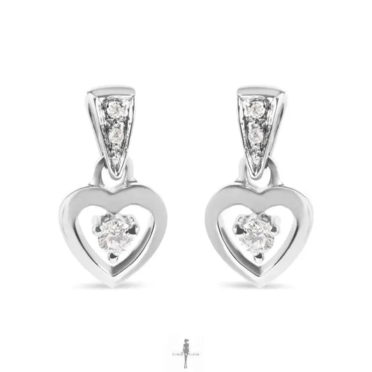 Fashionsarah.com Fashionsarah.com 14K White Gold with Diamond Heart Earrings