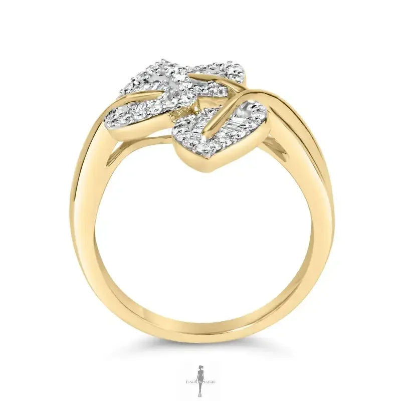 Fashionsarah.com Fashionsarah.com 18K Round Diamond Triple Leaf Ring