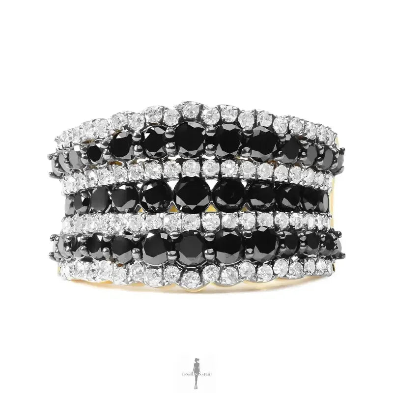 Fashionsarah.com Fashionsarah.com 14K Gold Plated 925 Sterling Silver Diamond Ring