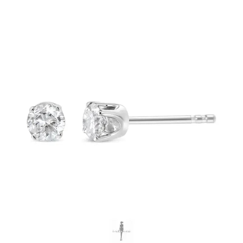 Fashionsarah.com Fashionsarah.com 14K White Gold with Round Diamond Earrings