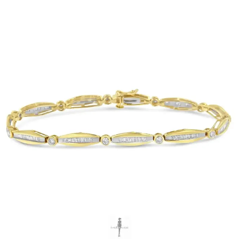 Fashionsarah.com Fashionsarah.com 14K Gold Cut Diamond Tennis Bracelet