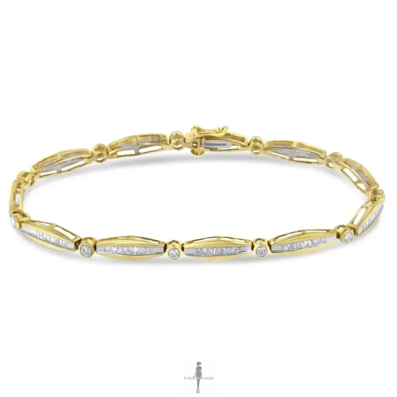 Fashionsarah.com Fashionsarah.com 14K Gold Cut Diamond Tennis Bracelet
