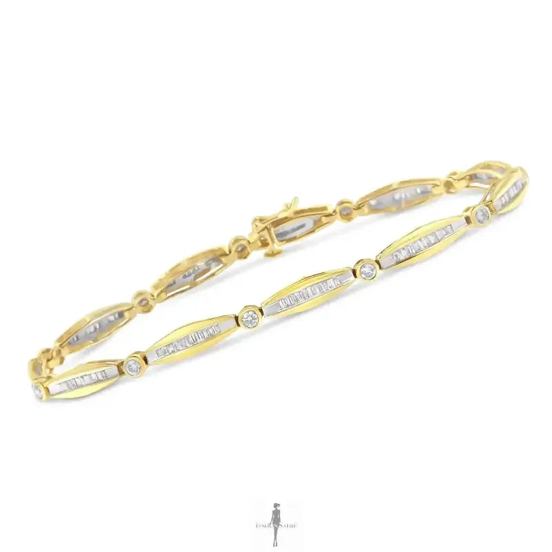 Fashionsarah.com Fashionsarah.com 14K Gold Cut Diamond Tennis Bracelet