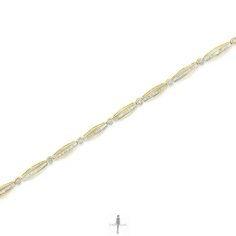 Fashionsarah.com Fashionsarah.com 14K Gold Cut Diamond Tennis Bracelet