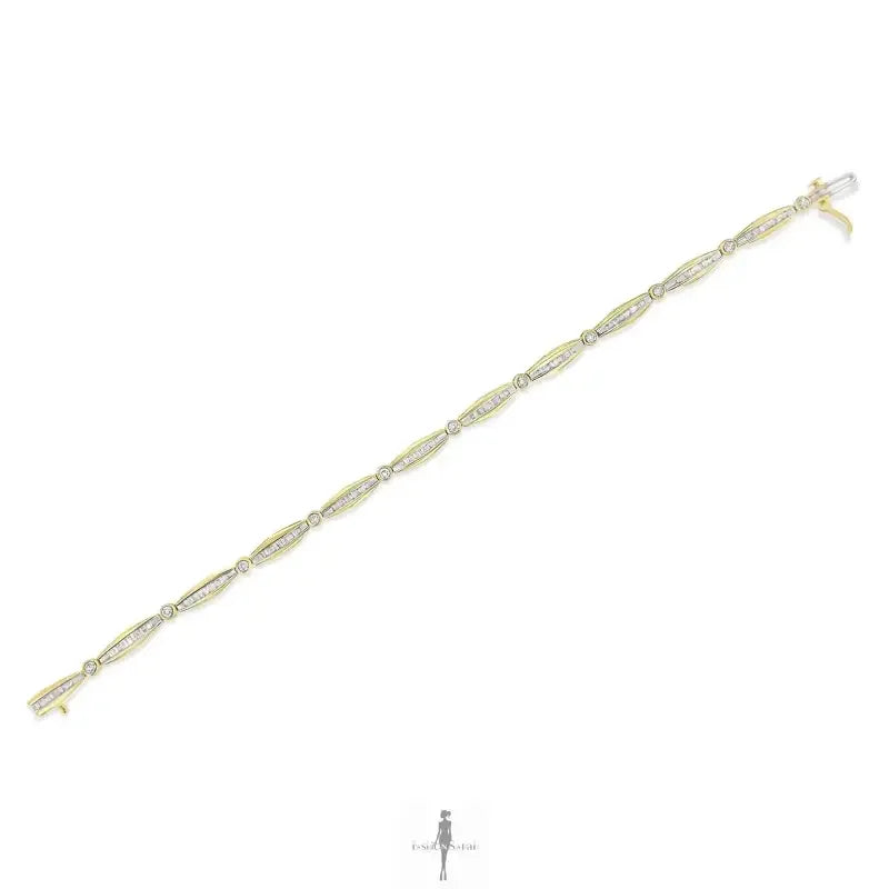 Fashionsarah.com Fashionsarah.com 14K Gold Cut Diamond Tennis Bracelet