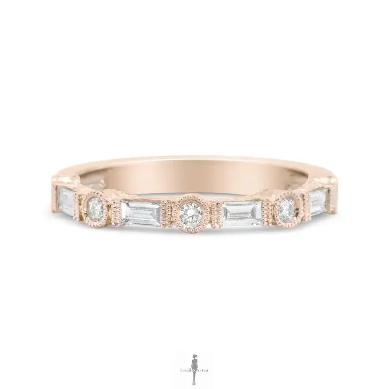 Fashionsarah.com Fashionsarah.com 14K Rose Gold with Round Diamond Bridal Ring