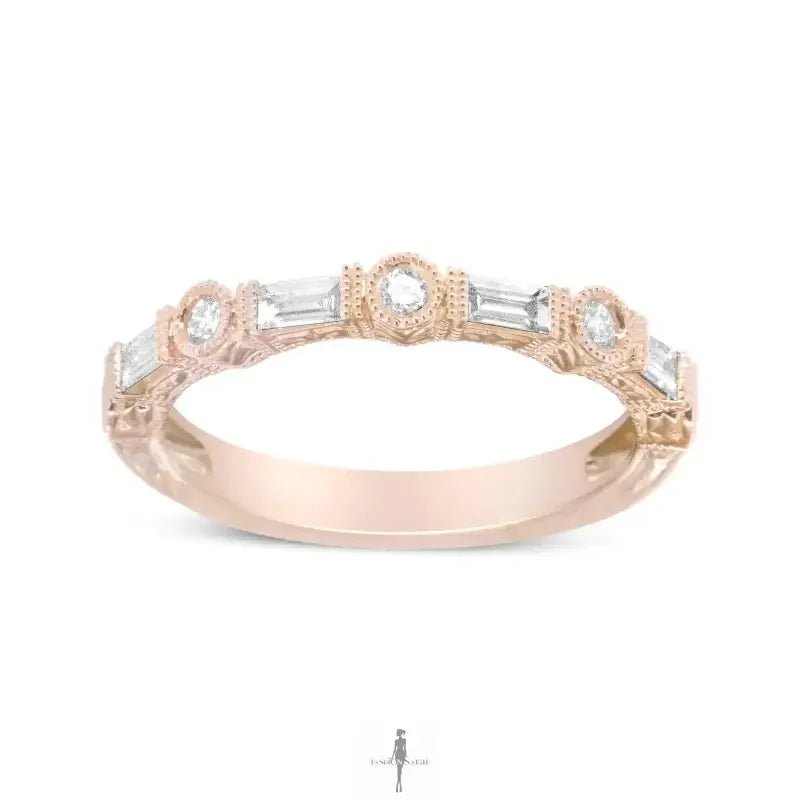 Fashionsarah.com Fashionsarah.com 14K Rose Gold with Round Diamond Bridal Ring