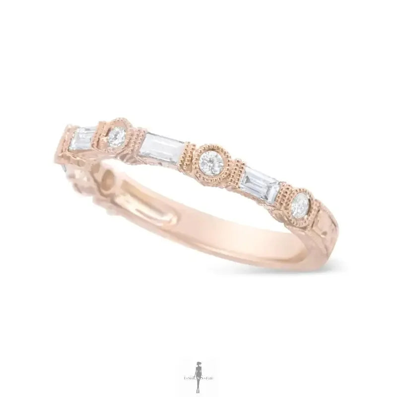 Fashionsarah.com Fashionsarah.com 14K Rose Gold with Round Diamond Bridal Ring