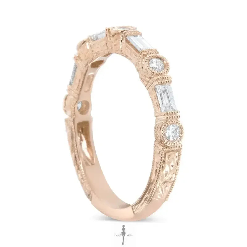 Fashionsarah.com Fashionsarah.com 14K Rose Gold with Round Diamond Bridal Ring