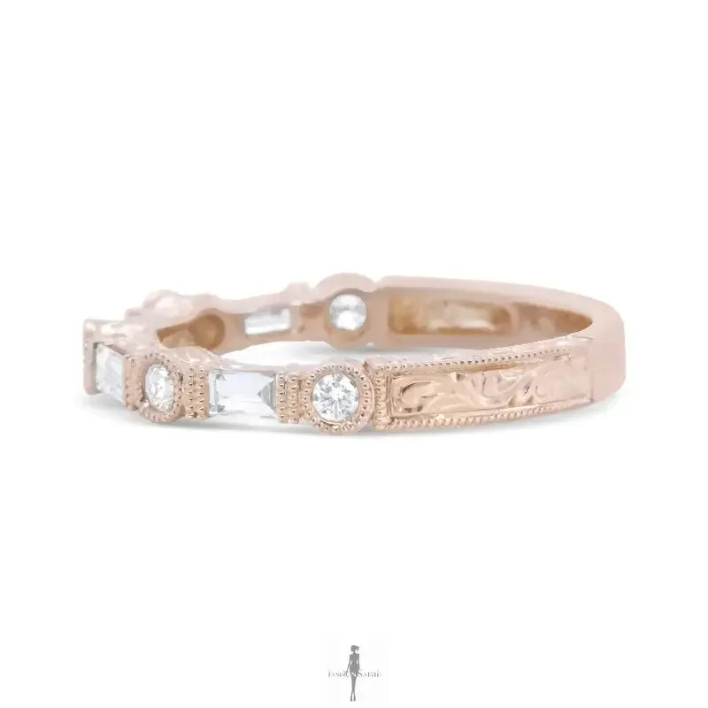 Fashionsarah.com Fashionsarah.com 14K Rose Gold with Round Diamond Bridal Ring