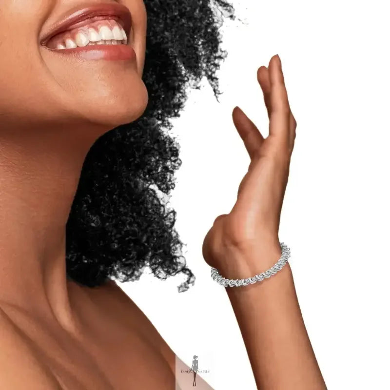 Fashionsarah.com Fashionsarah.com 925 Sterling Silver with Diamond Tennis Bracelet