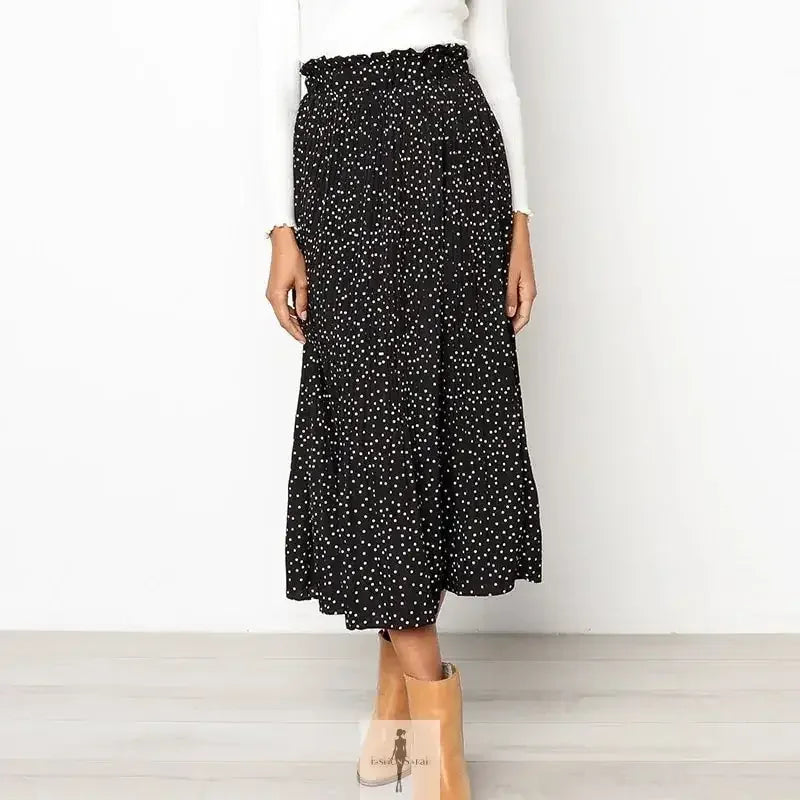 Fashionsarah.com Fashionsarah.com Elastic High Waist Pleated Midi Skirt