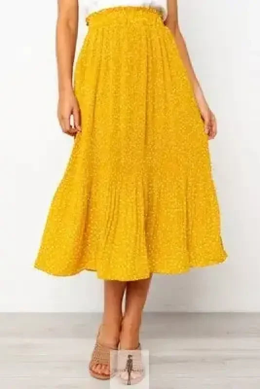 Fashionsarah.com Fashionsarah.com Elastic High Waist Pleated Midi Skirt