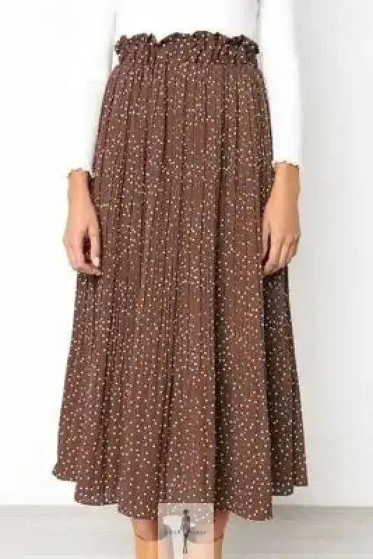 Fashionsarah.com Fashionsarah.com Elastic High Waist Pleated Midi Skirt