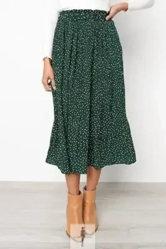 Fashionsarah.com Fashionsarah.com Elastic High Waist Pleated Midi Skirt