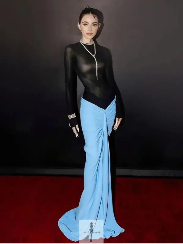 Fashionsarah.com Fashionsarah.com Long Sleeved Bodysuit+Floor Long Skirt Set