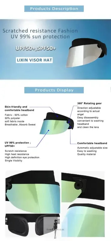 Fashionsarah.com Fashionsarah.com Unisex Lux Wide Brim Sun Visor Cap