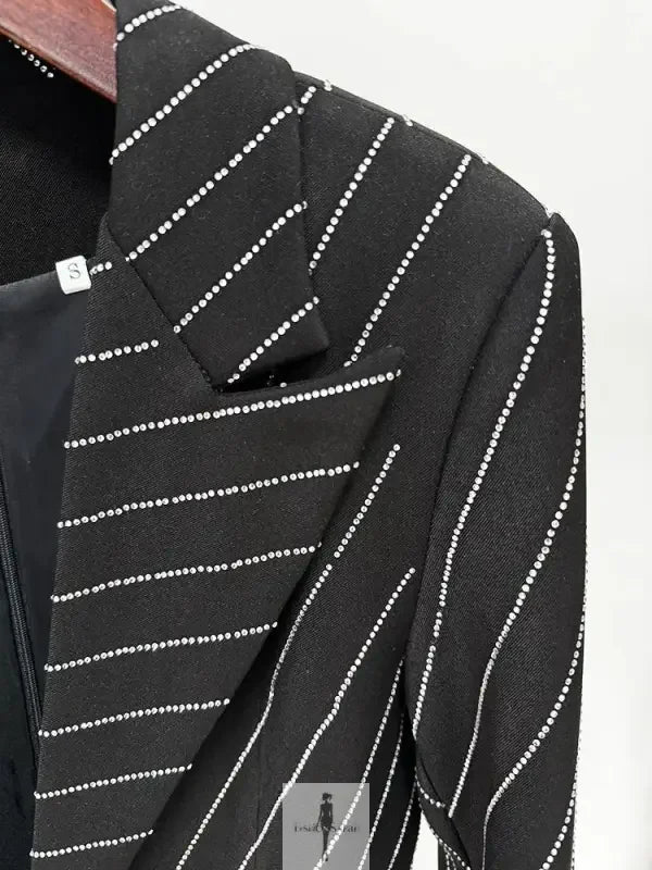 Fashionsarah.com Fashionsarah.com Women's Diamonds Beaded Blazer Dress