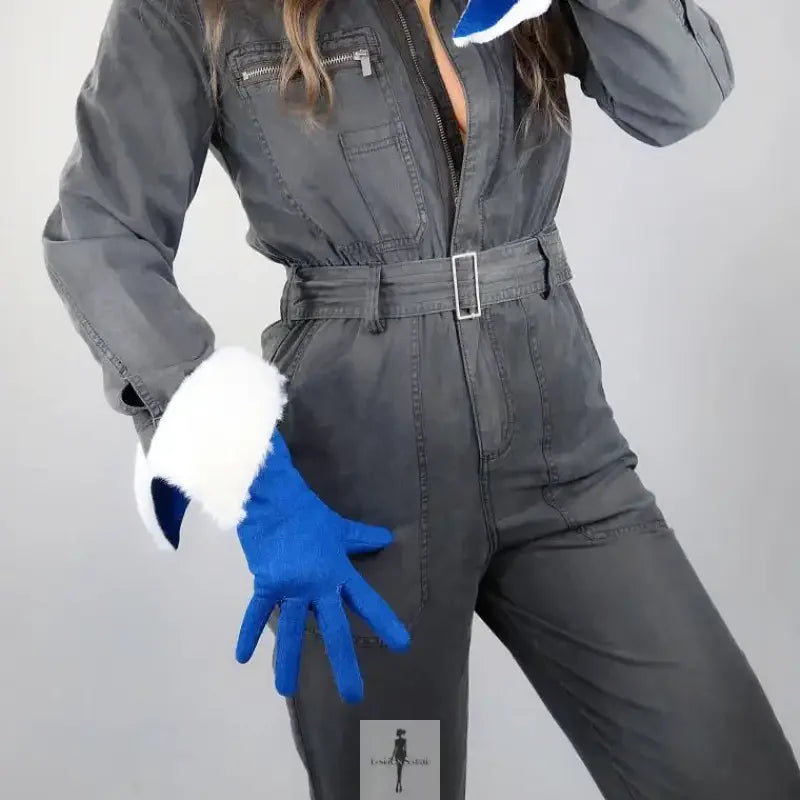 Fashionsarah.com Fashionsarah.com Unisex Denim Gloves Big Puff Sleeves