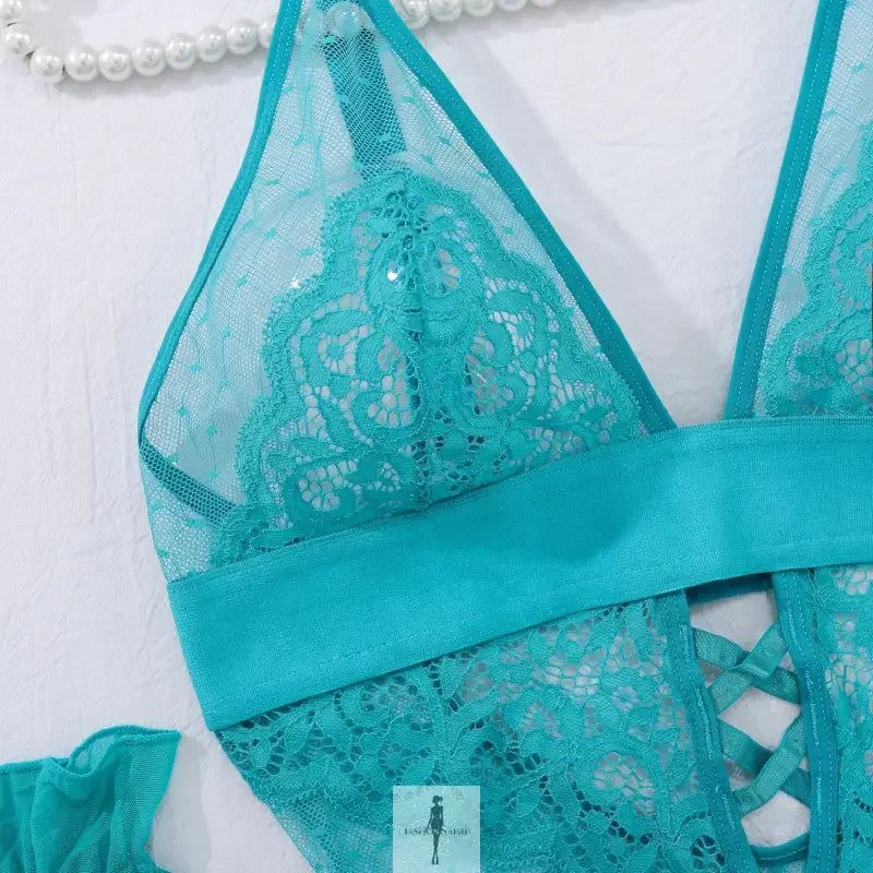 Fashionsarah.com Fashionsarah.com New Mesh Lingerie Bodysuit with matching Gloves