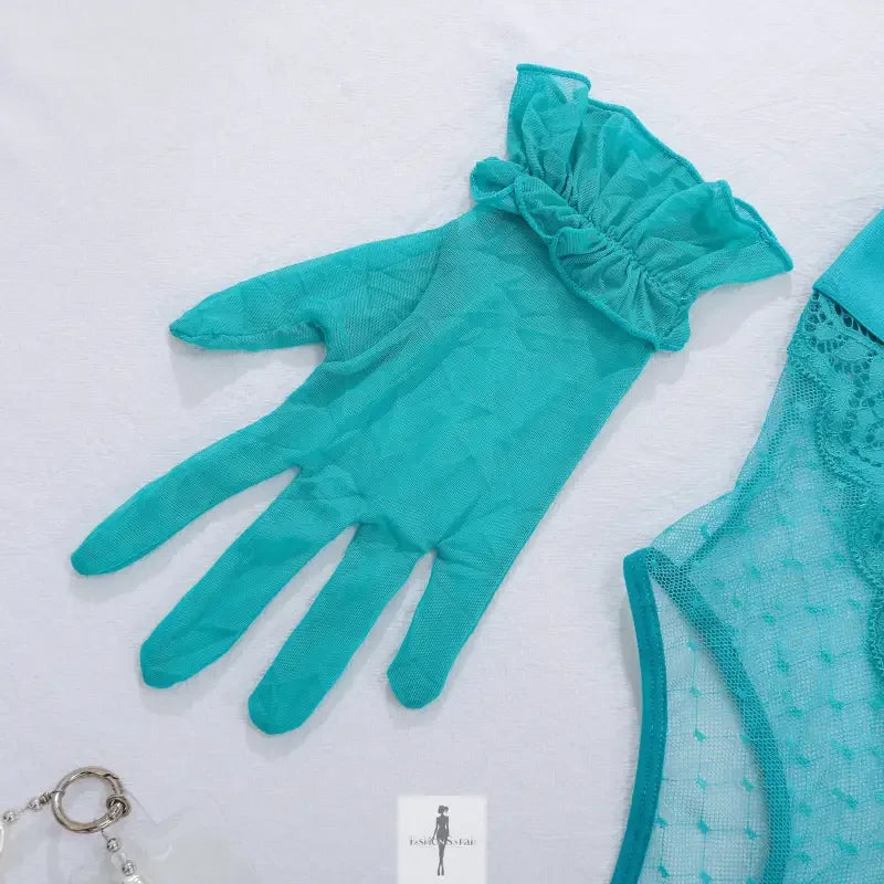 Fashionsarah.com Fashionsarah.com New Mesh Lingerie Bodysuit with matching Gloves