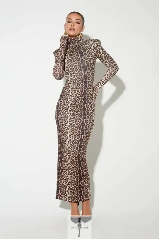 Fashionsarah.com Fashionsarah.com Leopard Print Bodycon Maxi Dress