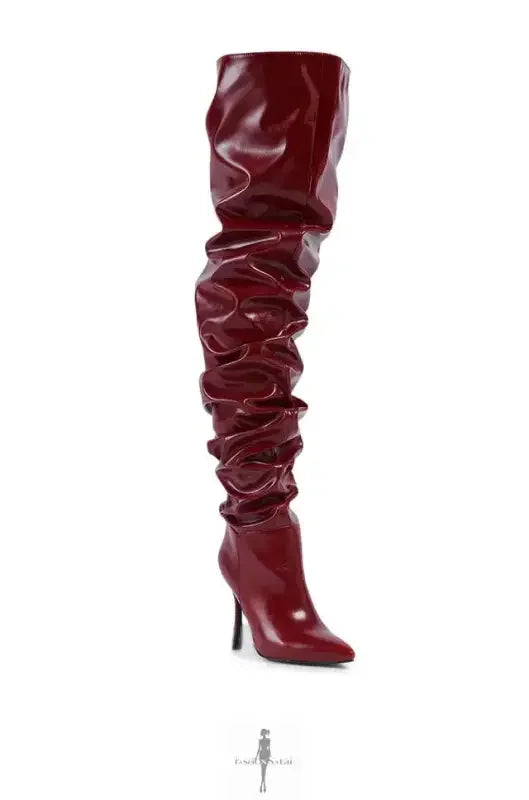 Fashionsarah.com Fashionsarah.com Pleated Patent Leather Boots
