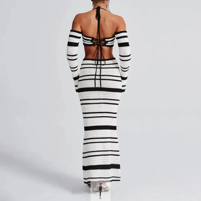 Fashionsarah.com Fashionsarah.com Knit Halter Top with Bodycon Skirt