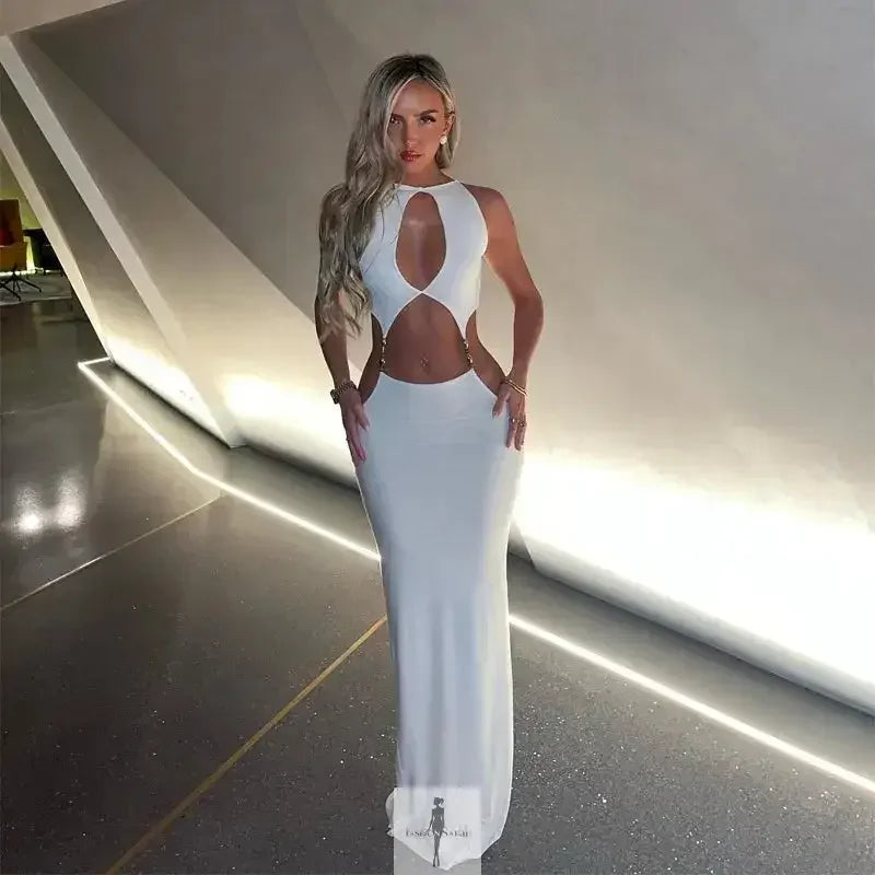 Fashionsarah.com Fashionsarah.com Hollow Out Halter Maxi Dress