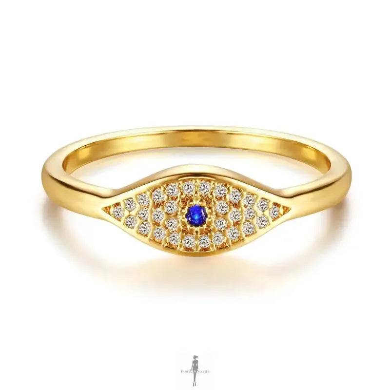 Fashionsarah.com Fashionsarah.com Gold Evil Eye Ring Zirconia 14K Gold