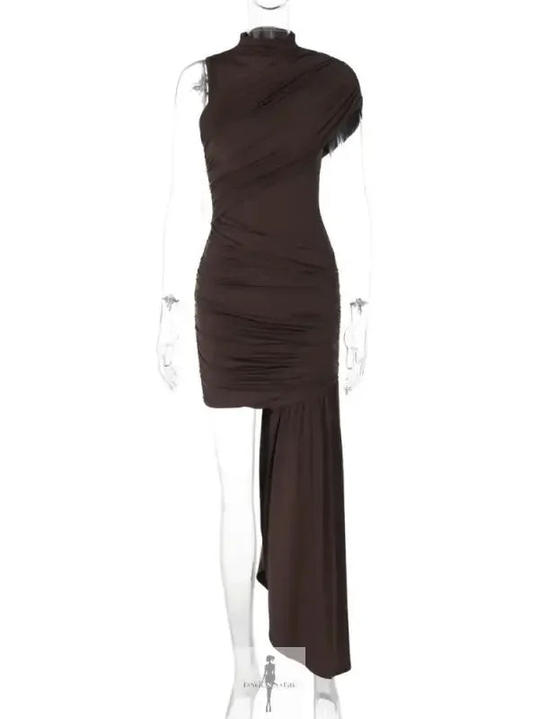 Fashionsarah.com Fashionsarah.com Irregular Draped Ruched Mini Dress