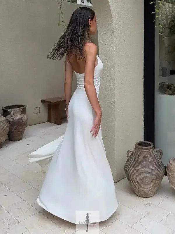 Fashionsarah.com Fashionsarah.com Deep V Neck Halter Long Dress