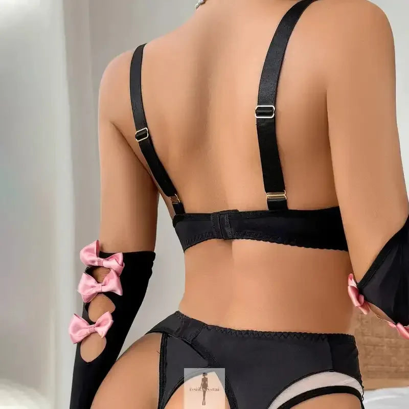 Fashionsarah.com Fashionsarah.com Mesh Lingerie with Gloves Butterfly Set of 5