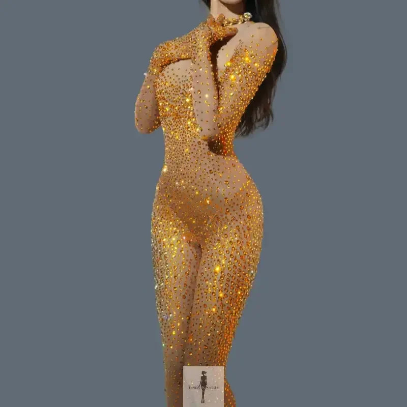 Fashionsarah.com Fashionsarah.com Luxurious Sparkling Diamonds Jumpsuits