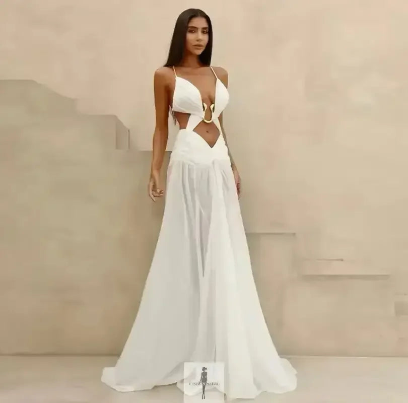 Fashionsarah.com Fashionsarah.com Hollow Out Backless Mesh Maxi Dress