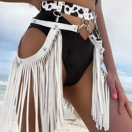 Punk Cowboy Girl Waist Belt - White - Waist Belt