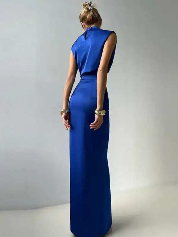 Elegant Crop Top with Long Split Skirt - Apparel & Accessories