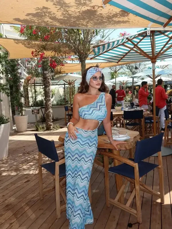 One Shoulder Swimwear and Cut Out Beach DressFashionsarah.com