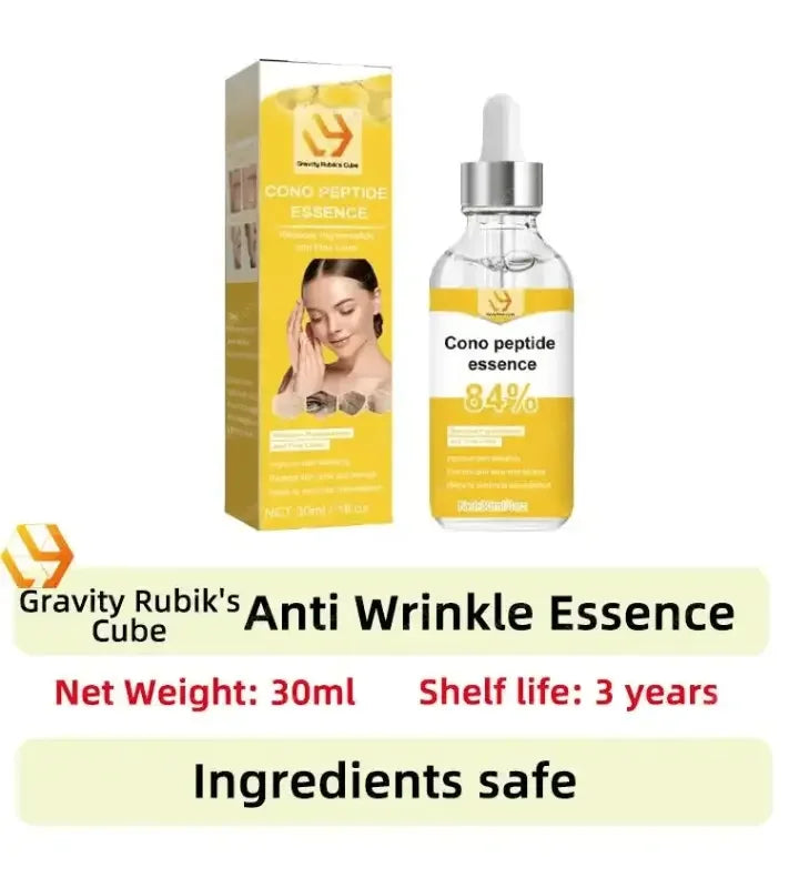 Anti-aging serum with bottle and box for effective wrinkle remover treatment