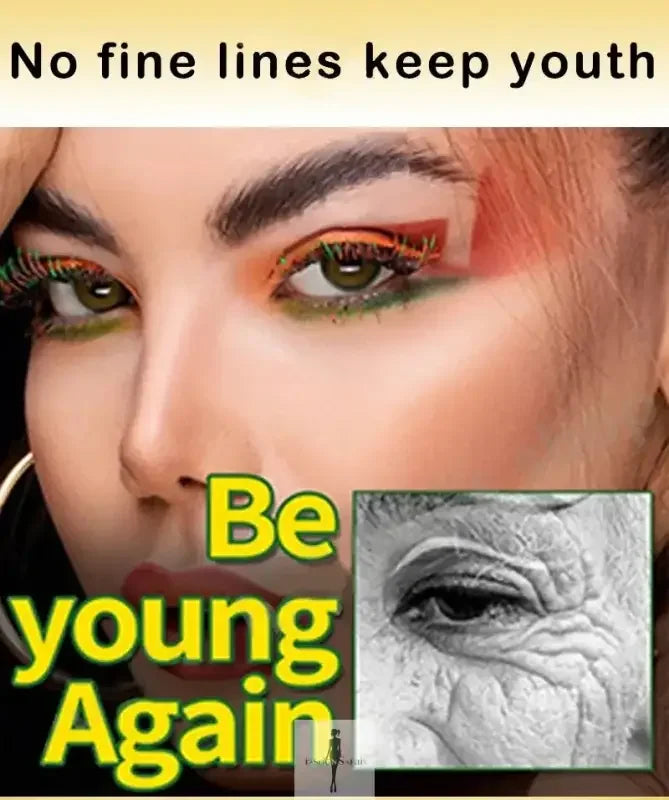 Anti-aging serum wrinkle remover advertisement showcasing a revolutionary wrinkle remover product